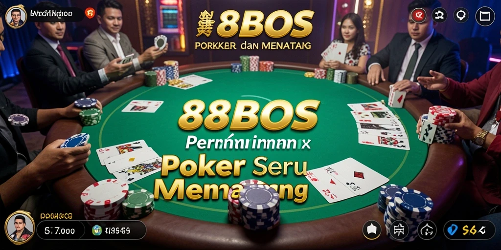 Screenshot utama 88BOS menampilkan gameplay Poker yang mendebarkan.