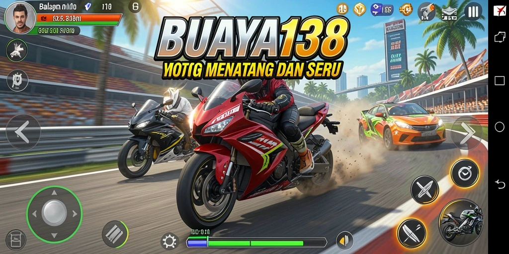 Gameplay menegangkan balapan motor di BUAYA138.