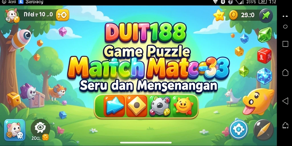 Screenshot gameplay DUIT188 dengan elemen Match-3 yang menarik.