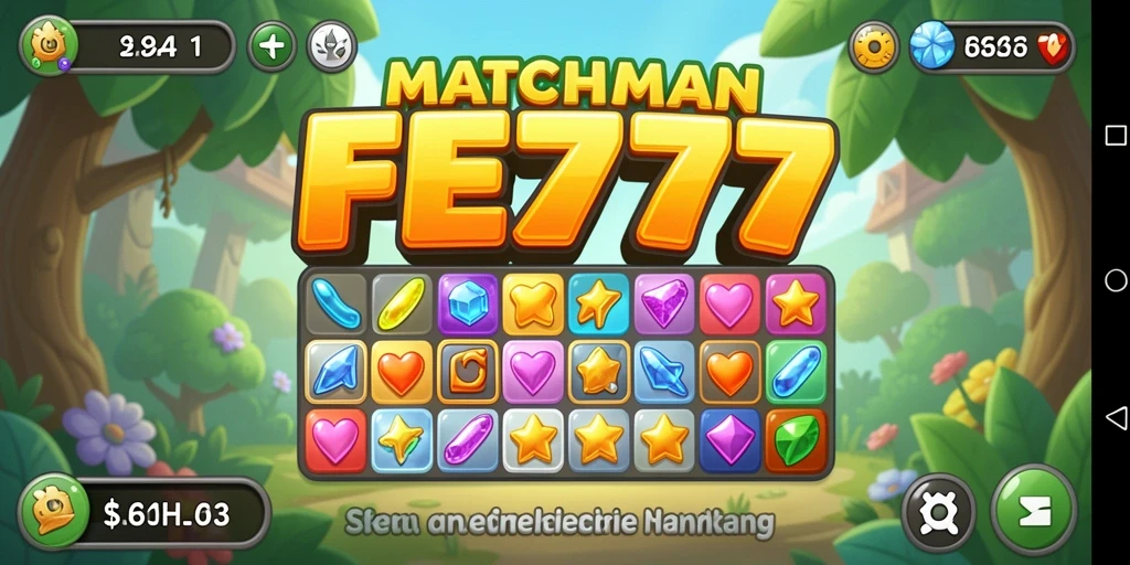 Tangkapan layar menampilkan gameplay seru dari game Match-3.