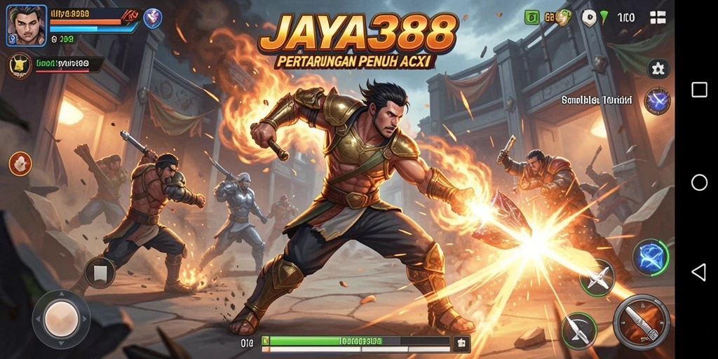 Tampilan dalam game JAYA388 dengan aksi bertarung yang mendebarkan.