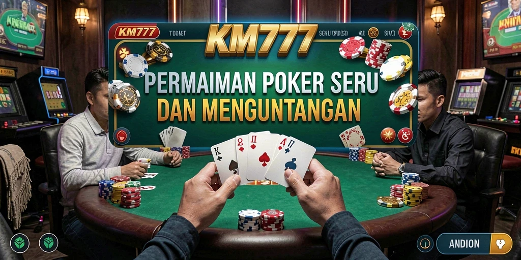 Tampilan gameplay KM777 menunjukkan keseruan bermain Poker.