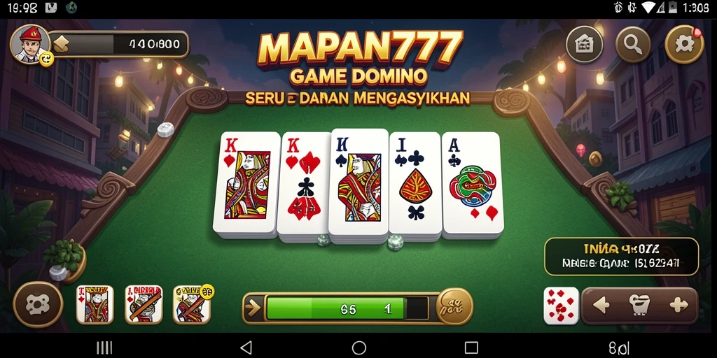 Tampilan gameplay domino yang menegangkan dan interaktif.