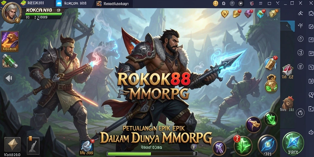 Gameplay ROKOK88 yang penuh aksi dan strategi menarik di dunia MMORPG.