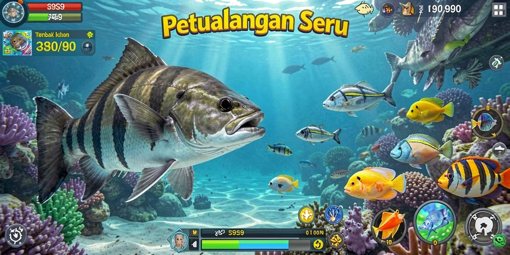 Tampilan permainan Tembak Ikan S9S9 yang seru dan berwarna.