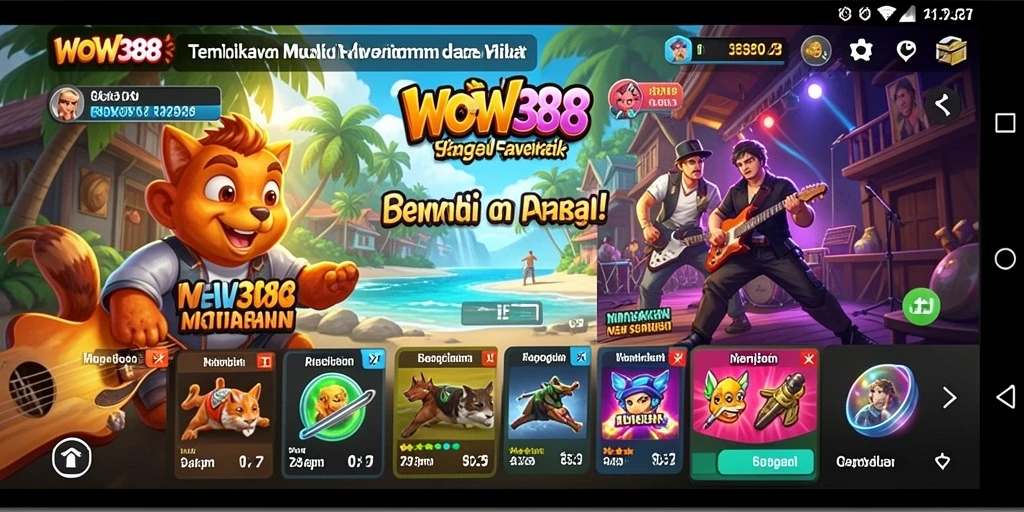 Tampilan gameplay WOW388 dengan interaksi musik yang seru.
