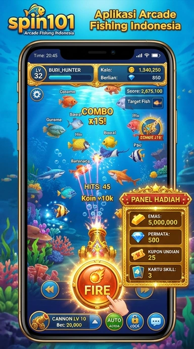 Tampilan utama aplikasi spin101 yang menarik dan mudah dinavigasi.